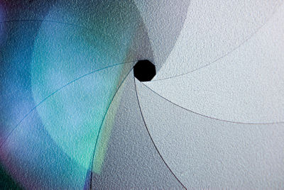 Closeup shot from lens diaphragm wit some flares